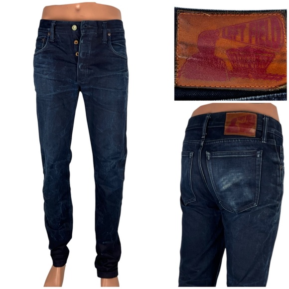Left Field 30 X 35 (actual) Jeans Selvedged Denim NYC Faded Made in USA Cotton - Picture 1 of 16